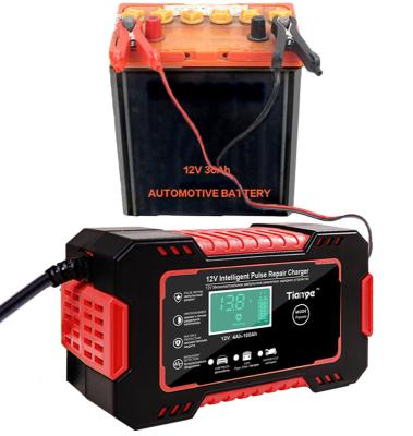 China Intelligent 6A 12V Pulse Repair Fast Battery Charger 80W for sale