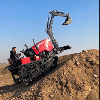 China 80 Hp Power Mini Cultivators Tiller Agricultural Farming Remote Control Crawler Tractor Trencher Mower For Sale for sale