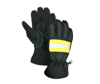 China GA7-2004 Washable Waterproof Firefighter Rescue Gloves Navy Blue Fireman Gloves for sale