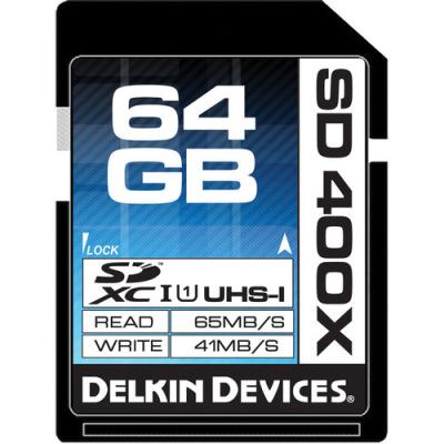 Cina Prezzo $29 della carta 400x UHS-I dei dispositivi 64GB SDXC di Delkin in vendita