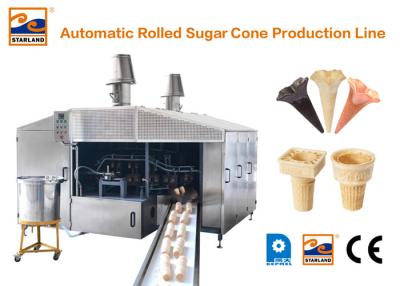 China Eco Friendly 380V Wafer Cone Production Line , Industrial Waffle Maker 4 - 5 LPG Consumption / Hour for sale