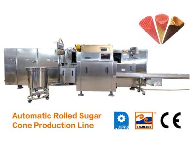 中国 23°角度二重色のアイス クリームの砂糖の円錐形の生産ラインステンレス鋼 販売のため
