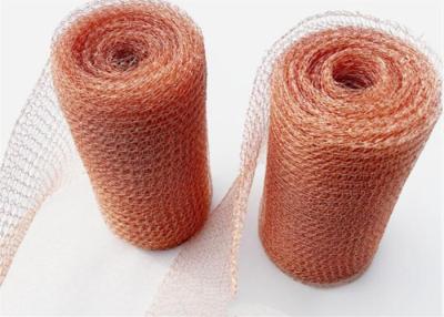 China Customized Pure Red Copper Knitted Mesh 1.3m Stopper Blocker Corrugated Shape for sale
