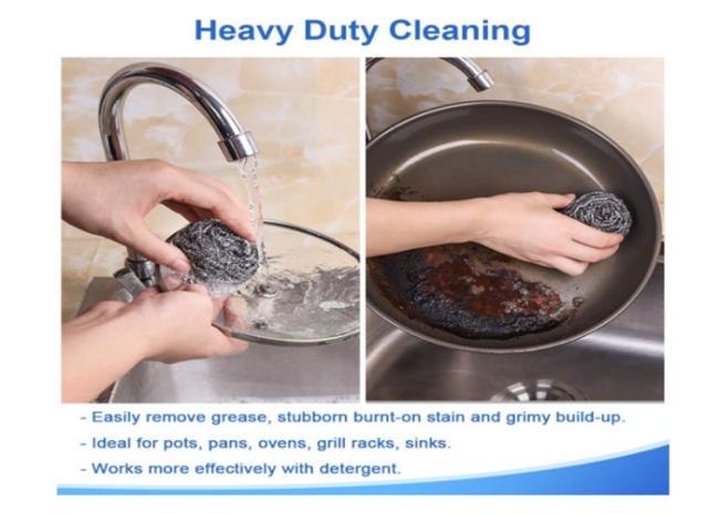 Household Stainless Steel Cleaning Ball Pan Scrubber 8*8cm 40g 0.08-0.5mm Wire width