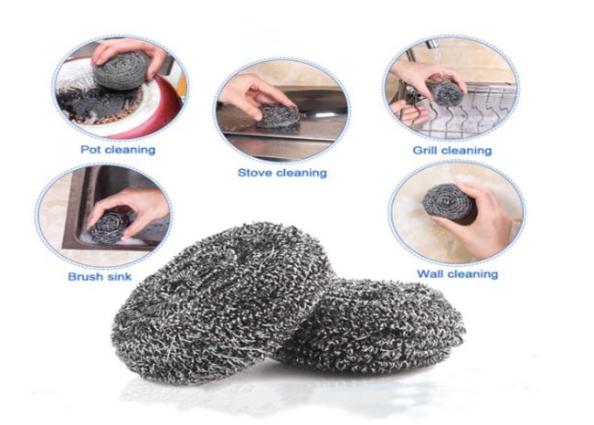 Household Stainless Steel Cleaning Ball Pan Scrubber 8*8cm 40g 0.08-0.5mm Wire width