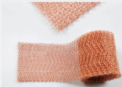 China ODM Knitted Copper Wire Mesh Roll 50mm Width irregula Hole for sale