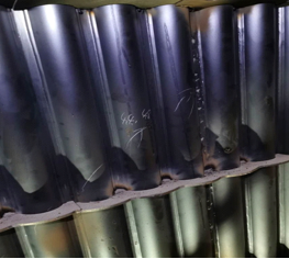 Detailed view of wear damage