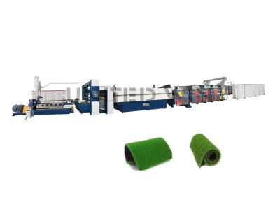 China Decoración del PE que suela la cadena de producción artificial de la alfombra de la hierba del fútbol verde del césped en venta