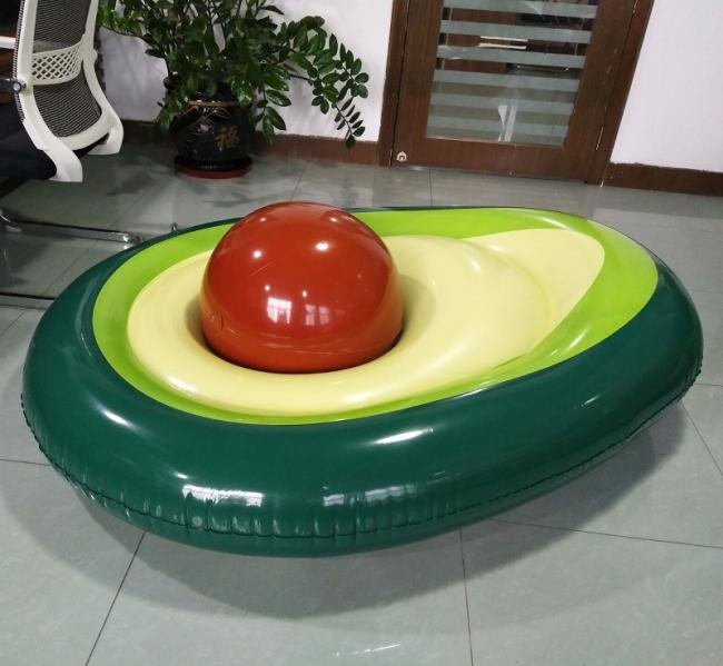 Fashion fruit design water buoy toy inflatable green avocado float for pool fun