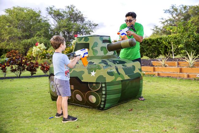 Customized PVC inflatable battle tanks toy for kids birthday party