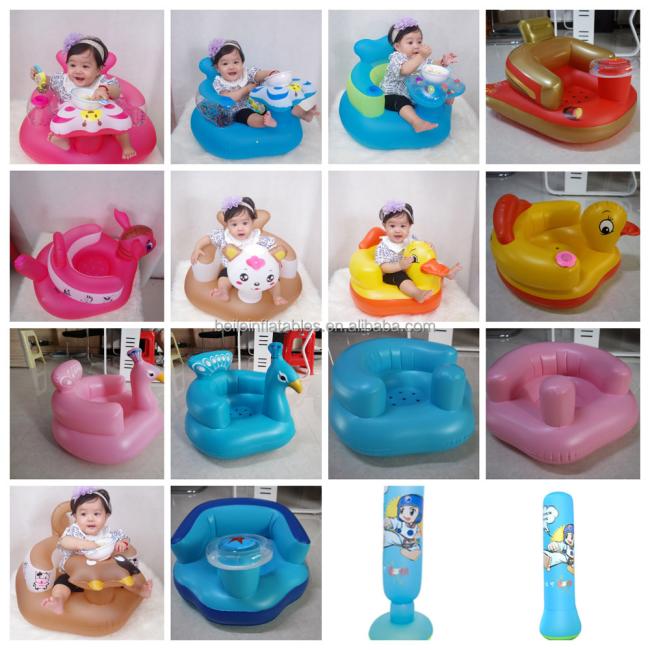 Pvc Yellow quacker Bath Learning Seat Inflatable kids Chair