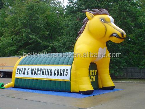 Customized PVC Tarpaulin inflatable mascot helmet and tunnel tent for event