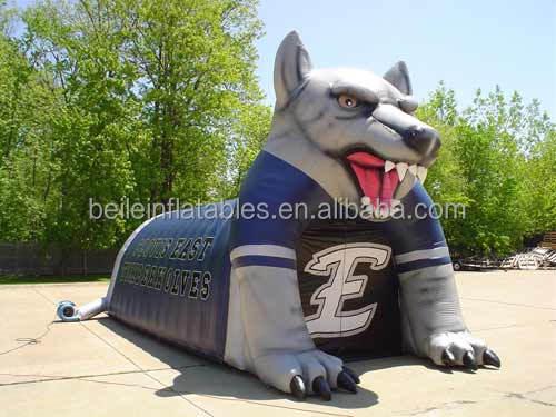 Customized PVC Tarpaulin inflatable mascot helmet and tunnel tent for event