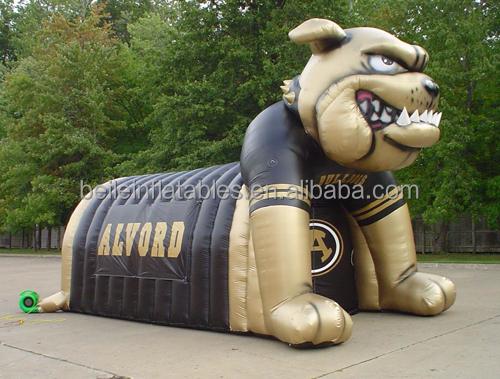 Customized PVC Tarpaulin inflatable mascot helmet and tunnel tent for event