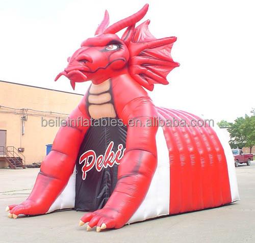 Customized PVC Tarpaulin inflatable mascot helmet and tunnel tent for event