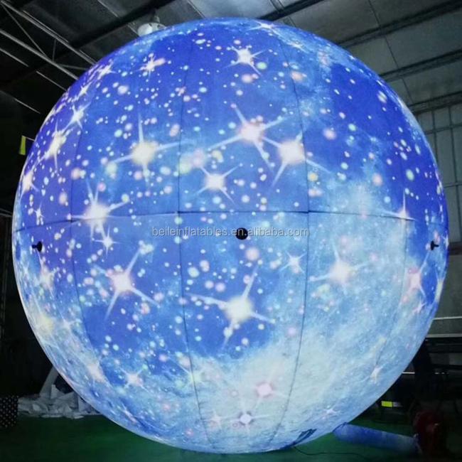 Custom Large Inflatable Moon Ball With LED Lighting For Decoration