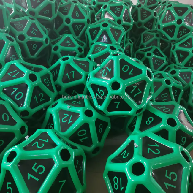 Customized Quality Multicolor PVC Inflatable D20 Dice Game For Sales