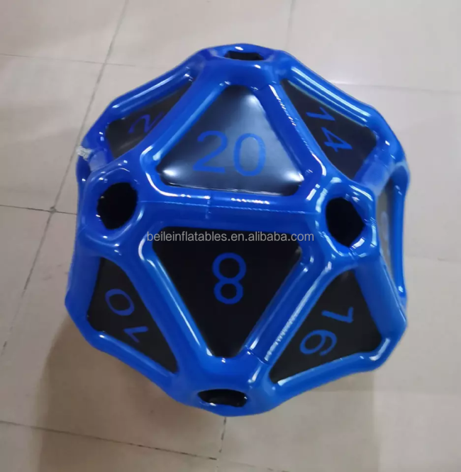 Customized Quality Multicolor PVC Inflatable D20 Dice Game For Sales