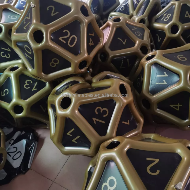 Customized Quality Multicolor PVC Inflatable D20 Dice Game For Sales