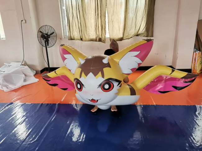 Custom PVC inflatable foxes swim ring with SPH inflatable donut swim ring