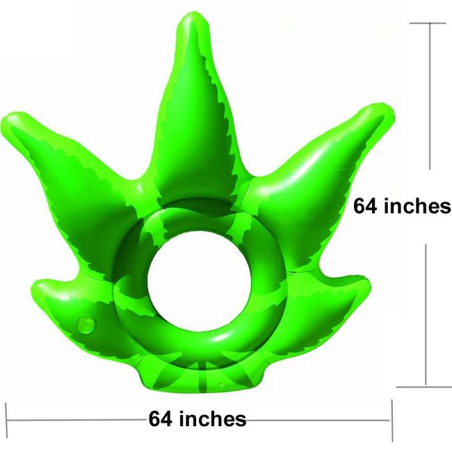 Factory customize Green leaf inflatable swimming floating