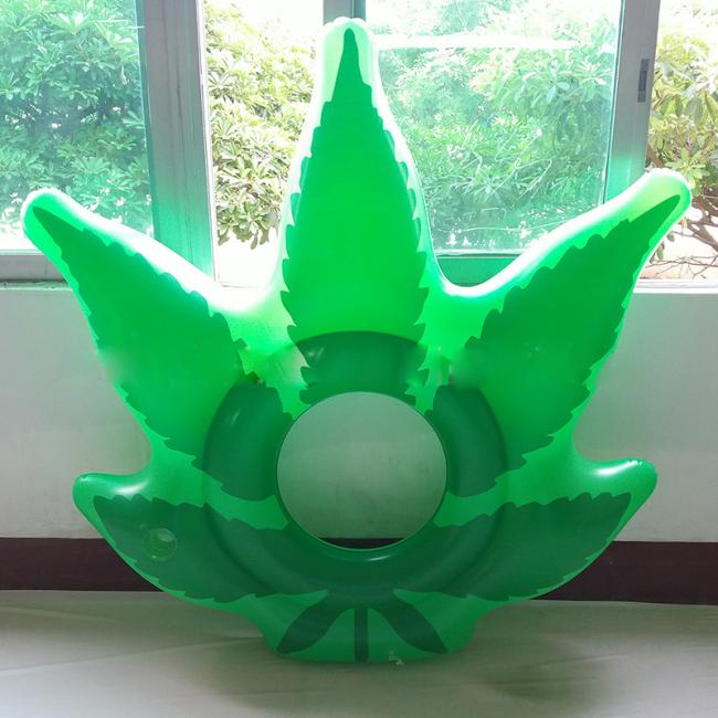 Factory customize Green leaf inflatable swimming floating