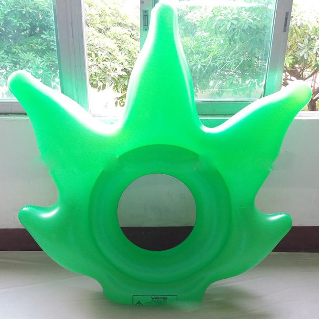 Factory customize Green leaf inflatable swimming floating