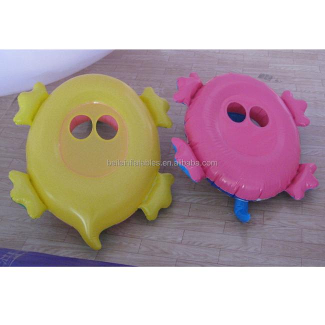 Customized PVC inflatable hippopotamus and turtle rings for kids and adults