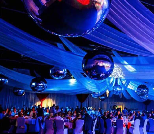 Beile customized pvc blue Inflatable Mirror ball for sale