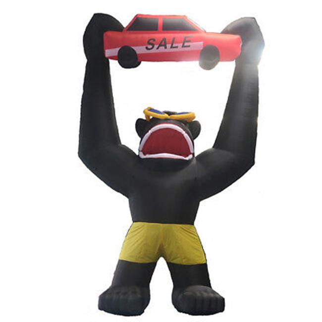 outdoor inflatable advertising gorillas holding a car models