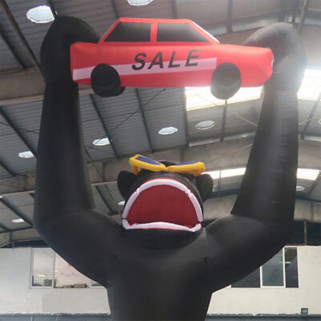 outdoor inflatable advertising gorillas holding a car models