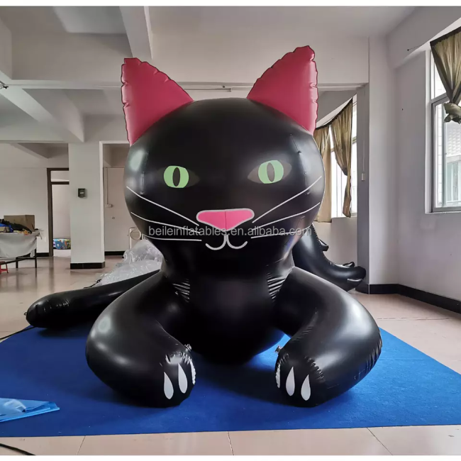 Beile Inflatable custom PVC cartoon black cat suit for recreation