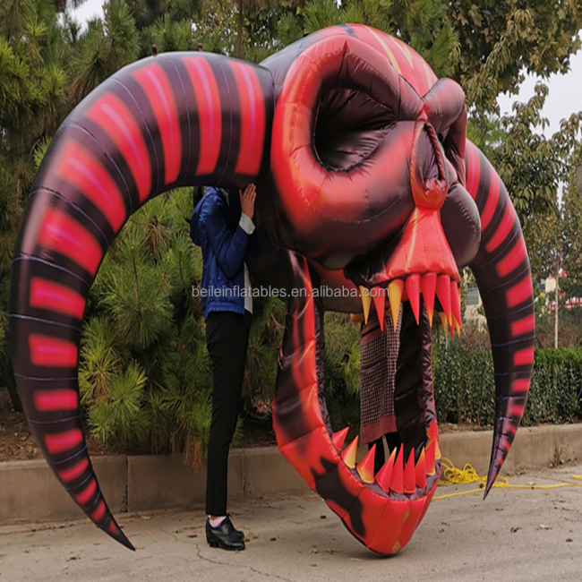 Inflatable skeleton props for Halloween bar events