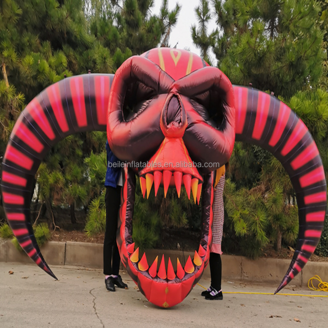 Inflatable skeleton props for Halloween bar events