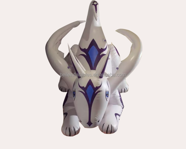 Custom inflatable cartoon model inflatable white dragon with wings for advertising