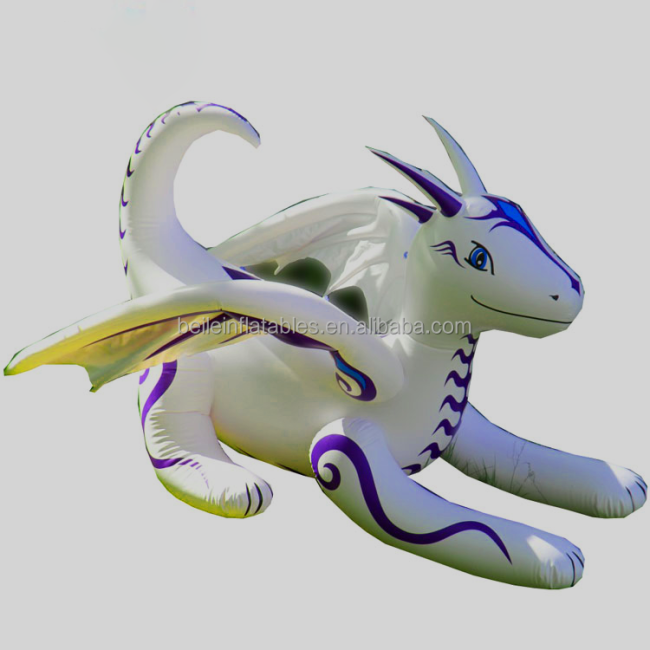 Custom inflatable cartoon model inflatable white dragon with wings for advertising
