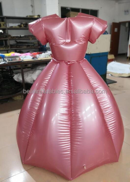 beile custom quality inflatable pink dress PVC princess dress for party