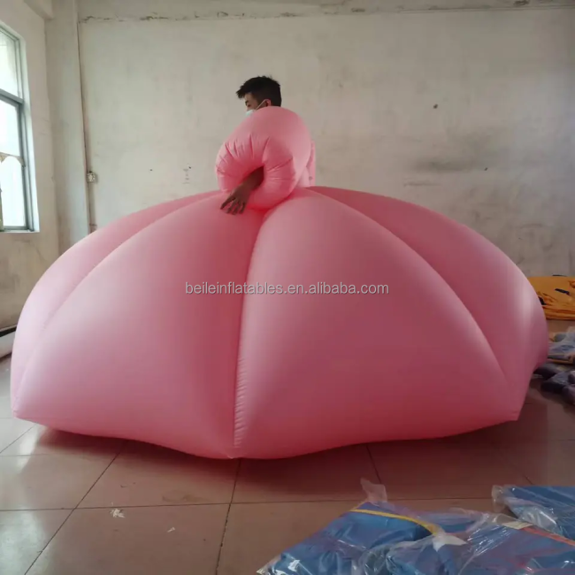 beile custom quality inflatable pink dress PVC princess dress for party