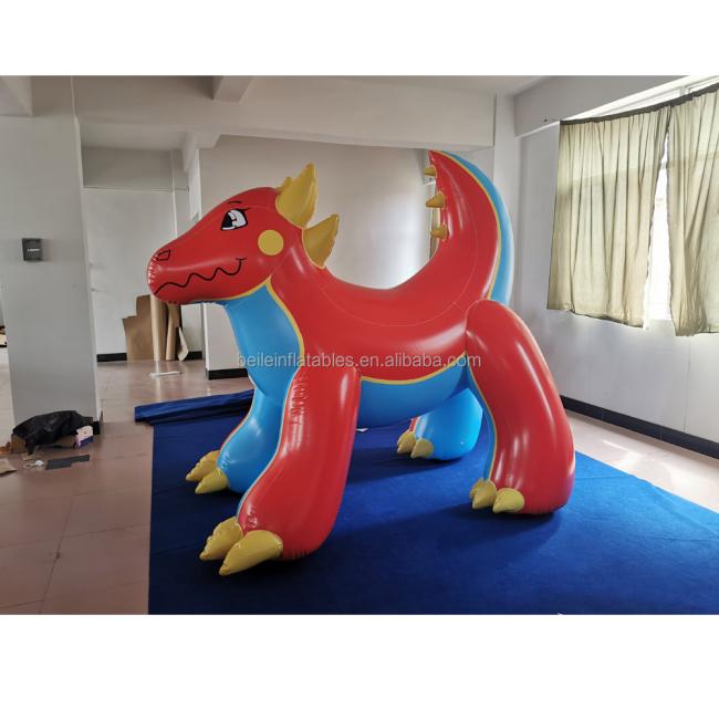 BeiLe New Inflatable red and blue dragon toy animal for cartoon addict