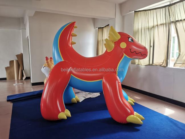 BeiLe New Inflatable red and blue dragon toy animal for cartoon addict