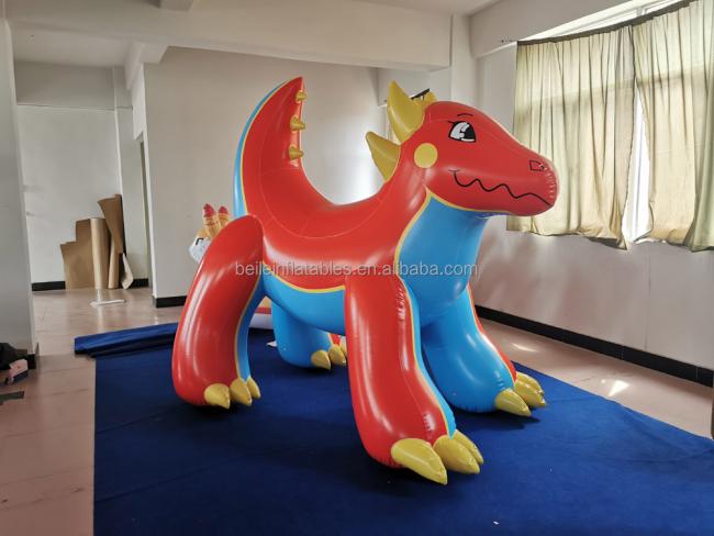 BeiLe New Inflatable red and blue dragon toy animal for cartoon addict