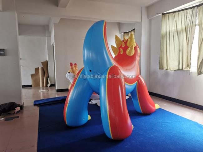 BeiLe New Inflatable red and blue dragon toy animal for cartoon addict
