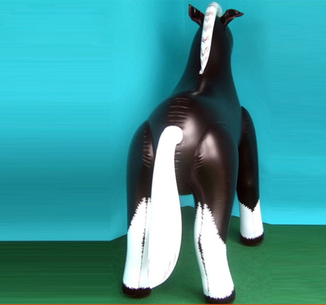 Factory Price Giant PVC Black Inflatable Horse Farm Animal Model