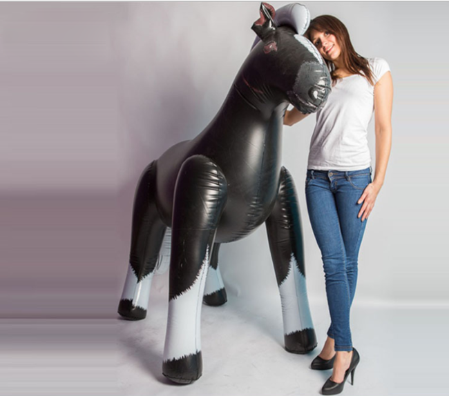 Factory Price Giant PVC Black Inflatable Horse Farm Animal Model