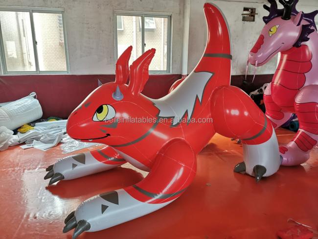 beile pvc inflatable dragons 2.5m long red Aaron dragon inflatable animals