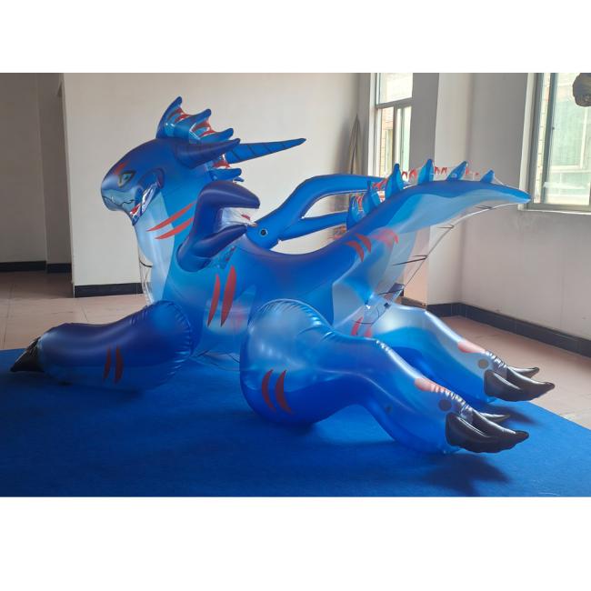 Factory price 3m long advertising inflatable transparent wind dragon