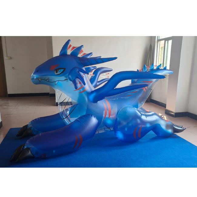 Factory price 3m long advertising inflatable transparent wind dragon