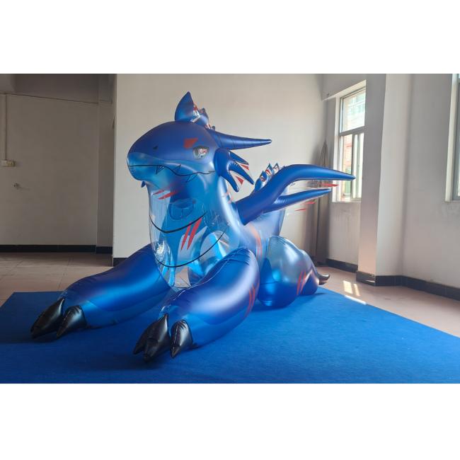 Factory price 3m long advertising inflatable transparent wind dragon