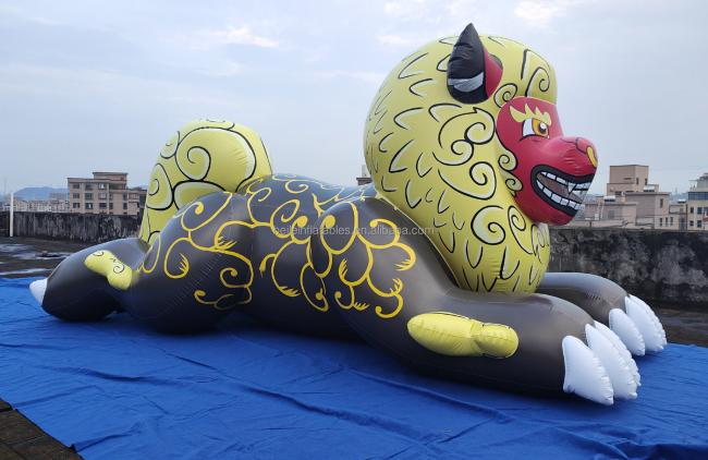 BeiLe Customized New PVC Squeak inflatable guardian lion for sales