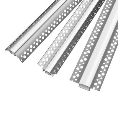 China Bend LED Strip Aluminum Light Channel Plaster Aluminum Extrusion Parts for sale